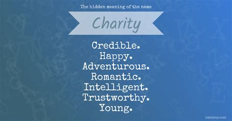 the meaning of the name charity